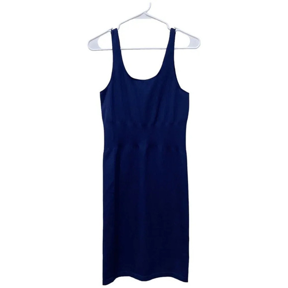 BALANCE ATHLETICA Linear Navy Blue Ribbed Tank Dress Size Medium Athletic - Picture 2 of 6